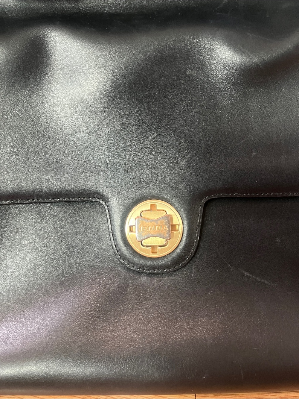 Emma Traveler 39 Classic Black Leather Top-Handle Travel Bag - Picture 2 of 15